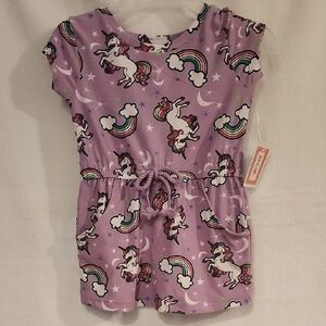 Kidgets Lavender Dress with Unicorn and Rainbow